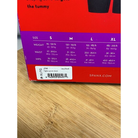 Spanx Shaper Short XL High Waisted Very Black Seamless Lightweight NIB - Picture 3 of 4